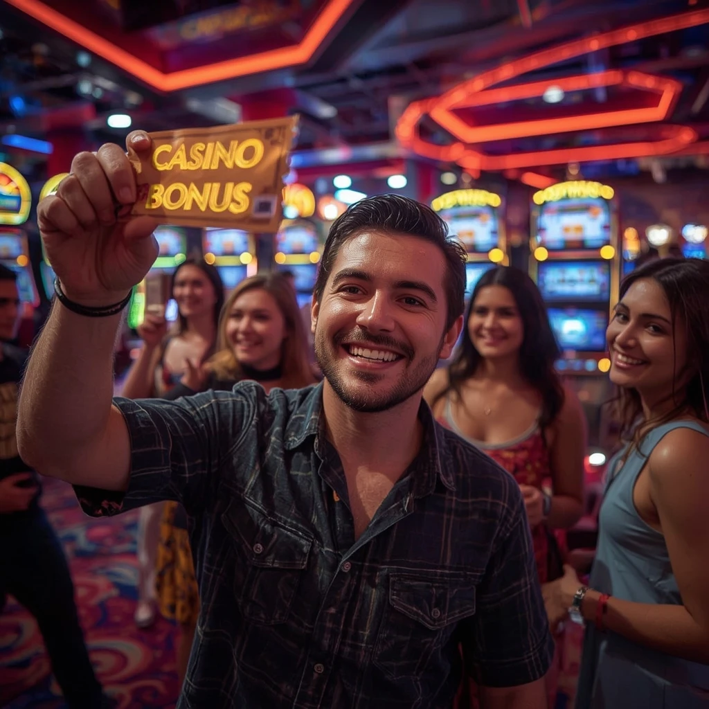une personne avec un bonus de casino FEELINGBET CASINO